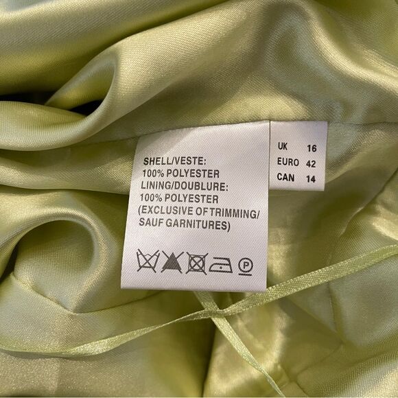 Jacques Vert Sheath Dress Green Black Embroidered Women's 14 Sleeveless - Picture 13 of 13